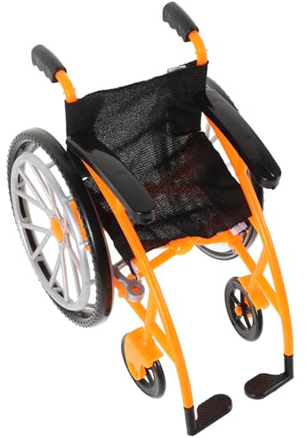 BESTonZON Sedia a Rotelle Per Bambole Mini Pieghevole Con 2 Stampelle Accessori Medici in Plastica Realistici Per Giochi Di Ruolo E Casa Delle Bambole 6.89X5.51X3.54In