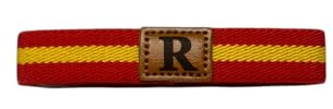 MIBANDERA Armband Spanien flagga anpassat med din initial, man kvinna. Läderarmband elastiskt tyg., 18.0 cm, Bomull, Ingen ädelsten