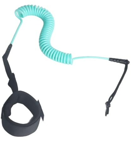 Correa en espiral para tabla de surf, ligera, para remo, kayak, color azul claro, 300 cm
