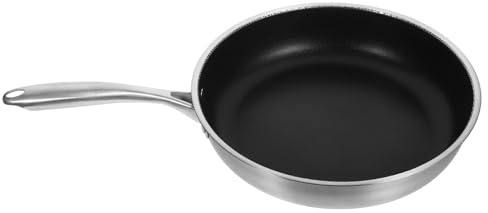 OHPHCALL Sartén Acero Inoxidable Estructura Panal Antiadherente para Freír Huevos y Filetes Apta para Inducción y Cocinas Gas Eléctricas