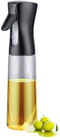 GRIFEMA Pulverizador de aceite 300 ml de vidrio | Chorro preciso 1 g por pulsación, aceitera antigoteo para freidora de aire, cocina y ensalada.