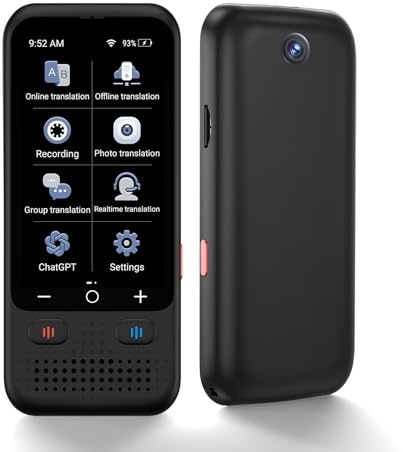 Language Translator Device, Upgraded ChatGpt AI Translator No WiFi Needed, 150+ Languages Two Way Real-Time Voice Translation, Offline&Recording&Photo Translation for Travel Business Learning