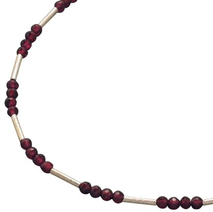Zarte Granatkette mit Silber