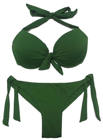 EONAR Dam badmode nackhållare push-up bikinitopp med underwire bikinibyxor sida för att knyta brasiliansk bikinislips bikiniset