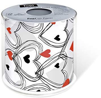 1 Toilettenpapier Herzen rot schwarz Hochzeit Liebe