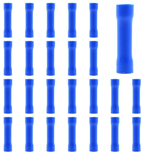 CEEYSEE 100 Pezzi Connettori Elettrici per cavi isolati Testa-Testa Capicorda Elettrici Terminali Crimpare - per cavi da 1,5 – 2,5 mm² (Blu/YPTL)