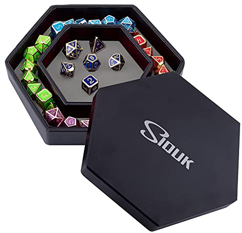 SIQUK Tavola Dadi PU e Velluto Vassoio per Dadi per DND RGP Giochi da Tavolo, Grigio