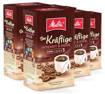 Melitta the Strong Filter Coffee 6 X 500 G, Moulu, en Poudre pour Machines à Café Filtre, Torréfaction Forte, Torréfié en Allemagne, en Barquette