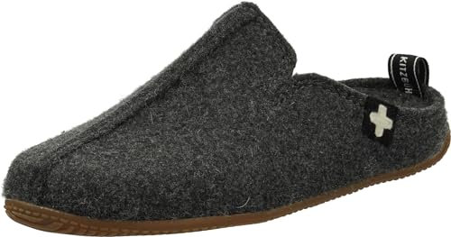 Living Kitzbühel Unisex Filzpantoffel Schweizer Kreuz Hausschuh, Anthra, 42 EU