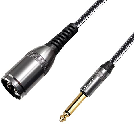 Oluote 6,35mm a XLR Cavo, XLR Maschio a Jack 6,35mm Mono Cavo per Microfono, AUX Jack 6.35 TS Audio a 3 Pin Connettore Adattatore (5M)