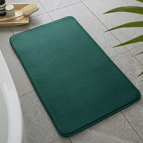 Catherine Lansfield Bathroom Anti-Bacterial Memory Foam Bathmat Bath Mat Forest Green, Mats, One Size