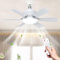 MeoYlaery E27 Ceiling Fan with Light and Remote,LED Ceiling Fans Dimmable,46cm Light Bulb Fan,Ceiling Fans Lamp, 3 Speeds 3 Colors,Ceiling Fan Light for Bedroom.Base Included