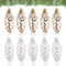 10 Pcs Christmas Pine Cone Baubles, Shiny Glitter Christmas Pine Cones Set, White Gold Hanging Ornaments for Christmas Tree, Large Baubles for Christmas Tree, Decorated Christmas Tree Pendants