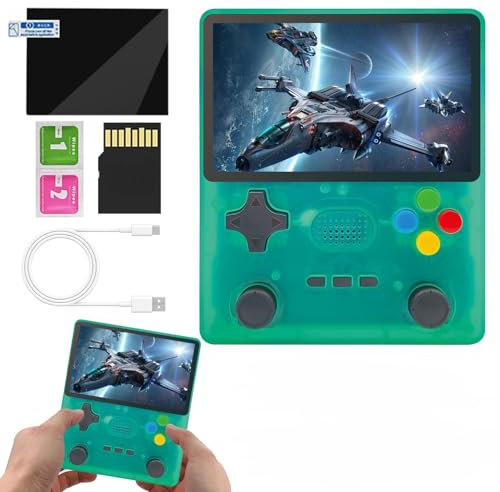 Temoo R39S Handheld Games Consoles, Fully Open Source Emuelec System Handheld Console, 4 Inch IPS Screen 10,000+ Games Retro Handheld, DDR3L 1GB Handheld Emulator