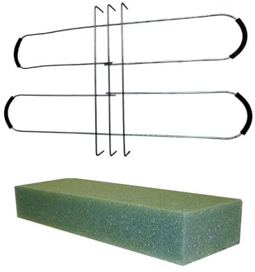 Baoblaze Lápida con Flores, Silla de Montar para Tumba con Espuma Floral, Hierro Resistente y Flexible, decoración para Patio, césped, jardín de Granja, Sillín de 42 Cm