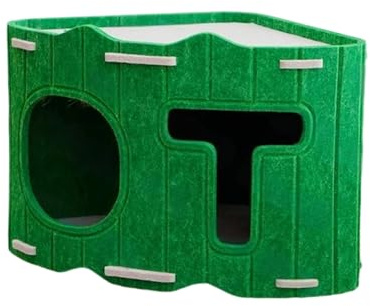Caverne pour Chat Lit Douillet,Niche Semi-Fermée pour Animaux de Compagnie,Cabane avec Double Entrée - pour Hiver, Extérieur, Camping, Maison, Chambre, Salon,