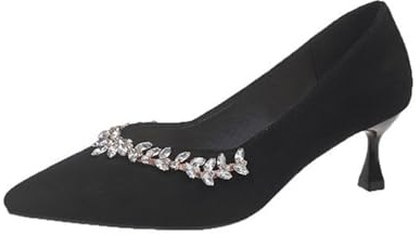 Glitterpumps dam, brudskor dam med klack, bröllop festklänning skor kattunge klack kvällsskor, festliga klackskor, lätta högklackade skor, ventilerande sommarskor, eleganta spetsskor