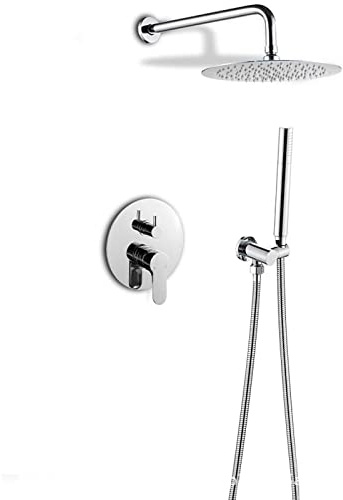 GTHTUHFD Sistema De Ducha De Latón para Montaje En Pared, Conjunto De Ducha Empotrado con Cabezal De Ducha Cromado, Conjunto De Mezclador De Ducha Moderno para Baño De Hotel.