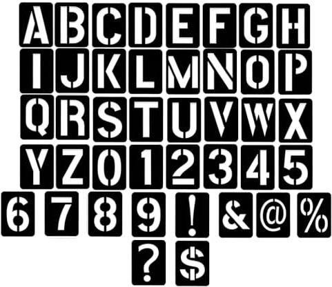 42 st bokstäver stencil stor uppsättning mallar för målning skriftmall siffror mallar för väggdekoration och textildesign bokstavsmallar återanvändbara