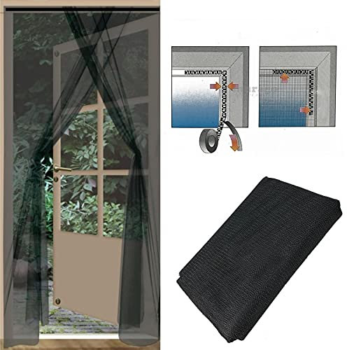 Anti Mosquito Door Curtain Net Screen Insect Bug Mosquito Fly Mesh Guard (Door Screen Black)