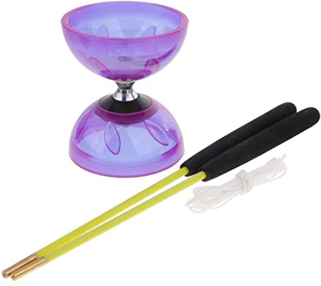 kowaku Diabolo Set Jeu de Cirque Traditionnel Jonglerie Diabolo Toys Clown, Violet,5 cm