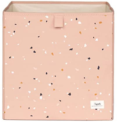 3 Sprouts - Faltbox – Stoffbox für Kallax Regal, Aufbewahrungsbox für Kinderzimmer, 33x33x33 cm - Terrazzo Ton