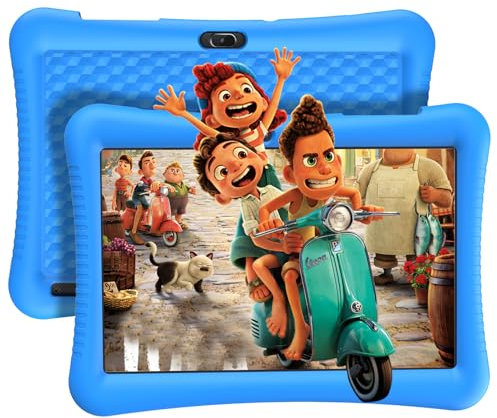 EagleSoar Tablet Bambini 10 Pollici Android 13 per Bambini Quad Core 3GB RAM 32GB ROM 6000mAh WiFi Bluetooth Controllo Parentale Apprendimento Educazione PC con Custodia (Blu)