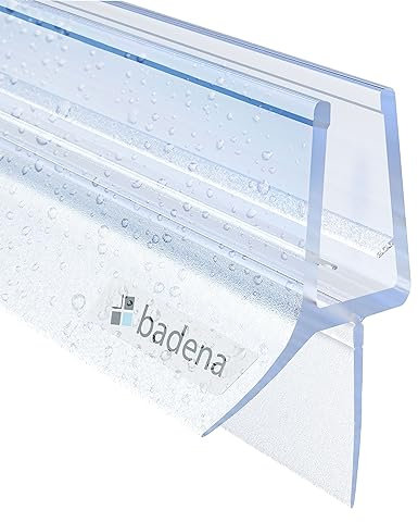 Badena® Duschdichtungen für Duschtüren 4mm 5mm I 80cm Ersatzdichtung Glastür I Duschtürdichtung Wasserabweiser mit Dichtlippe I Dichtung Duschwand Badewanne Duschkabine I Duschabdichtung transparent