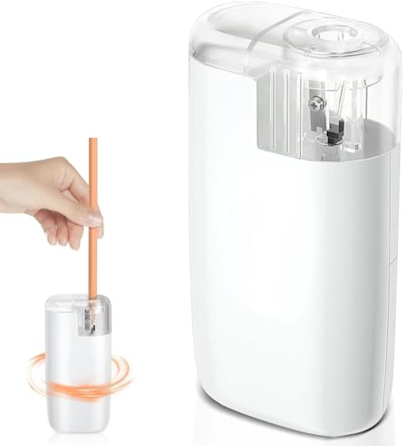 1PC Handheld Electric Pencil Sharpener with Container，Battery Powered，Automatic Stop,Safe for Kids Adults Students Schools and Home Office Supplies