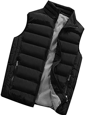 IQYU Doudoune pour homme - Gilet matelassé ultra léger pour homme - Gilet d'hiver en duvet - Col montant - Gilet de sport - Veste matelassée sans manches - Veste de transition - Coupe ajustée - Gilet