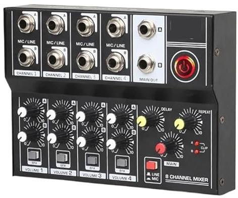 Mesa de Mezclas DJ, Mezclador profesional de 8 canales, consola Dj, centro Digital, interfaz móvil, mesa de frecuencia de sonido portátil, tarjeta amplificadora de mezcla ,Para karaoke,actuación,strea