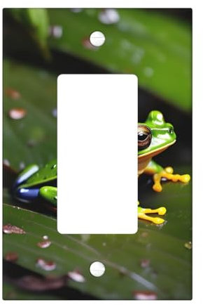 Cubiertas de salida con estampado de ranas de árbol de la paz, 1 placa de pared de tamaño estándar, cubiertas de placas frontales de policarbonato de doble salida