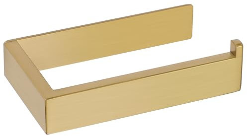 SAYAYO Dérouleur Porte Papier Toilette Adhésif sans Percage, Support Porte Papier Toilette en Acier Inoxydable pour Salle de Bain ou Cuisine, Doré Côté Droite, EGJF2311R-3M-G