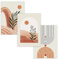 JEYORZY 3 Pcs Art Mural Abstrait Botanique Boho, Tableau Décoration Murale Géométrique Végétale, Affiches Murale Vert Sauge et Orange pour Chambre Salon Salle de Bain 15x20 cm Sans Cadre