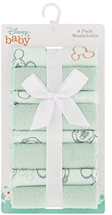 Disney Cudlie Baby-Waschlappen mit Kinderzimmer-Charakteren | 8 Stück Kinder-Waschlappen für Badewanne | Babyparty-Geschenke und Babysachen für Neugeborene