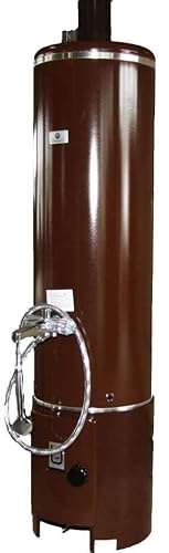 Wittigsthal Badeofen Rustikal komplett mit Unterofen und Mischbatterie, Braun, drucklos