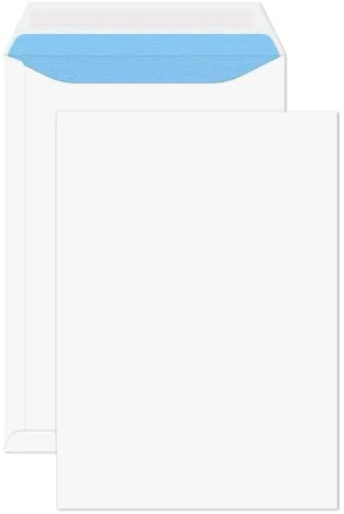 TRIPLE PRIO A4 C4 White Peel and Seal Pocket Envelopes 229 x 324 mm - Secure Self Seal No Window Design - Pack of (50)