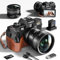 NBD Digitalkamera, 4K 48 MP Autofokus Vlogging Kamera mit Digitalzoom 16 x 3,0 Zoll 180 Grad Rotation Flip-Display, Weitwinkelobjektiv & Makro, Speicherkarte 32 G (DPT)