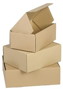 WePack 25 Stück Maxibriefkarton 200x150x100 mm Versandbox klein E-commerce Karton 1-Wellig 400G Braun Kartonage Verpackung Postkarton Versandschachtel Paket Päckchen