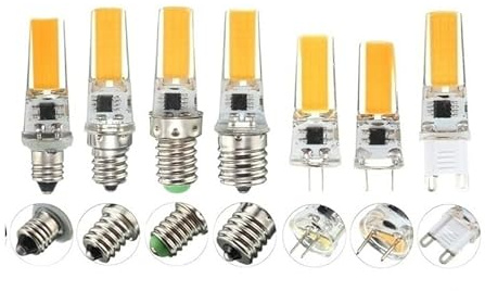 HHF Home Lighting, Pack of 10, LED COB Lamp G4/G9/E14/E17/GY6.35 AC220V 5W Dimming Bulb Light Source(White,GY6.35)