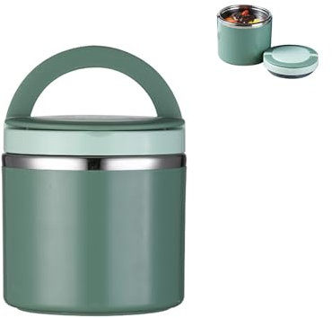Lusacy 1L Edelstahl Thermobecher Essen,Thermoskanne Essen Auslaufsicher, Thermo Lunchbox,Thermobehälter für Essen, Thermobehälter mit Griff (Grün)