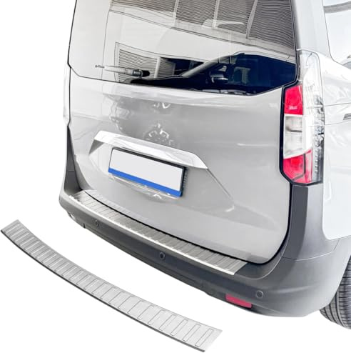 Paraurti Posteriore adatto per Ford Transit Courier/Tourneo Courier II - Dal 2023+ Acciaio Inossidabile Opaco Protezione per Bordo Bagagliaio Carico