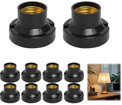 Set Di 10 Prese E27 Universali Per Lampade - Adattatori E27 Con Base Piatta, Resistente Al Fuoco E A Risparmio Energetico, Ideali Per Soggiorni, Camere Da Letto, Cucine E Uffici, Portalampada E27