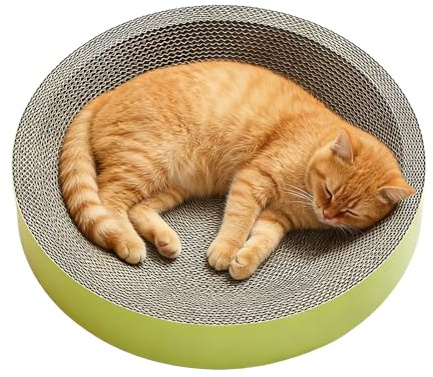 Grattoir Chat Carton, Griffoir pour Chat Rond Papier Ondulé Lit À Gratter pour Chats Bol De Salon Protection De Meubles Et Jouet D'entraînement, 50x9cm