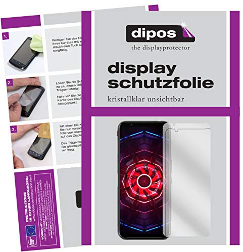 dipos I Schutzfolie kompatibel mit Nubia Red Magic 3s Displayschutz-Folie klar (Kleiner als das Glas, da Dieses gewölbt ist)