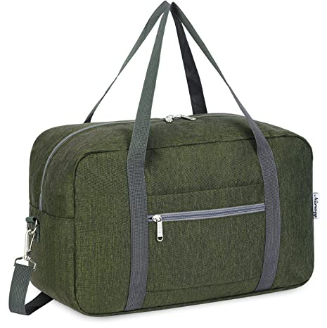 Narwey Bolsa de Viaje 20L Equipaje de Mano 40x30x20 Ryanair Cabin Bag Bolsa de Mano Avion Bolso de Viaje Plegable Bolsa de Deporte Fin de Semana Ligera con Correa de Hombro (Verde Militar)