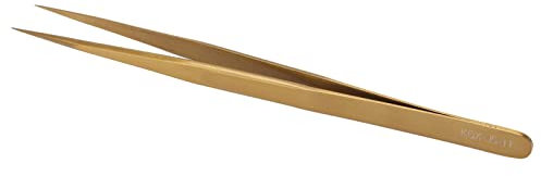 Brucelles de Précision Brucelles Anti-magnétiques Longue Durée de Vie pour les Horloges PC (doré)