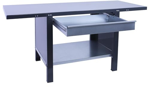 SimonRack Banco de Trabajo Taller, Capacidad Carga 700 kg, 830x1200x730 mm, Mesa de Trabajo, 1 Cajón, Antracita - BT6 PRO