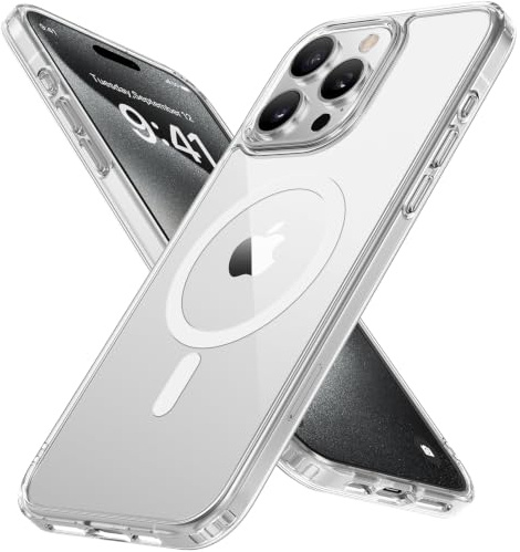Miracase Magnetic for iPhone 15 Pro Case 6.1 inch (Compatible with MagSafe) Military-Grade Protection, Anti-Fingerprint Translucent Matte Phone Cover, Clear