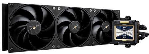 Thermalright FW360 Black CPU Water Cooler with 3 PWM Fans with 2000RPM,IPS LCD Screen with 320*240 Resolution,Liquid CPU Cooler with 2.4in LCD Display,CPU PC Aio Cooler for AM4/AM5/Intel LGA1851/1700